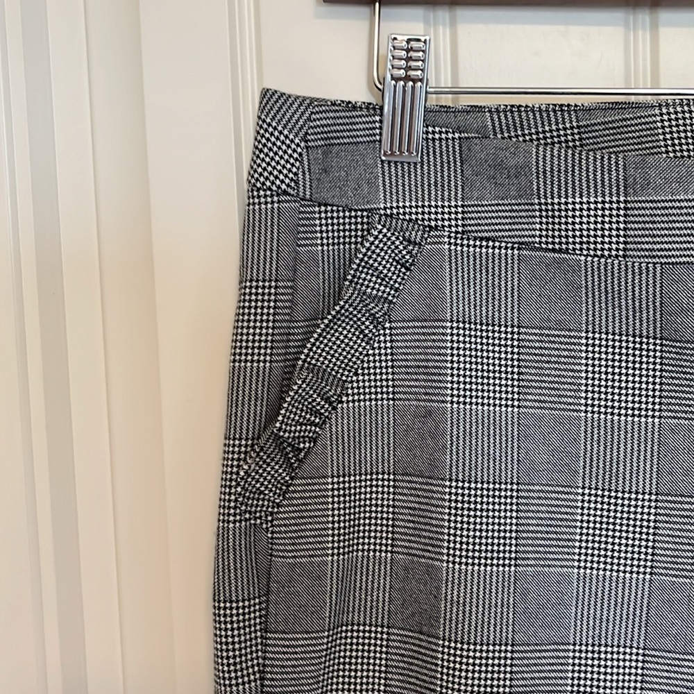 Maison Jules NWT Stardust Houndstooth Plaid Flat Front Slim Cropped Pants Sz 12 - Picture 6 of 13